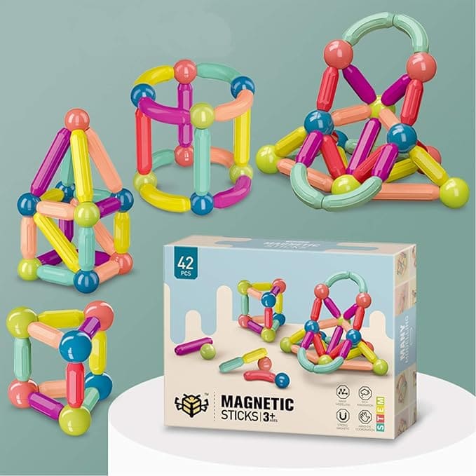 Jogo de blocos magnéticos 42 peças