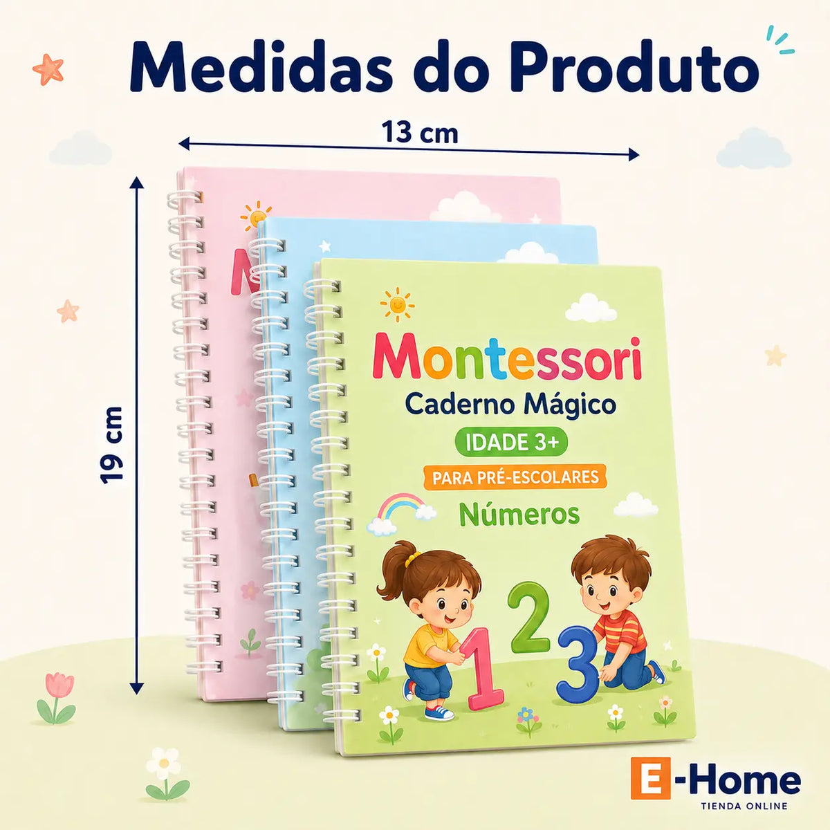 Kit x 4 Livros de Caligrafia com Tinta Mágica Reutilizável