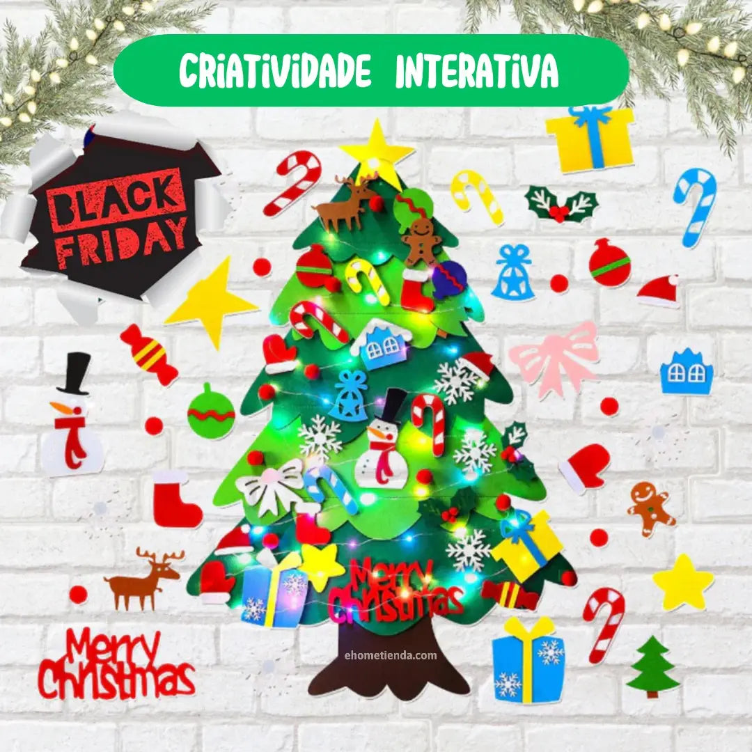 Árvore de Natal de Feltro para Crianças